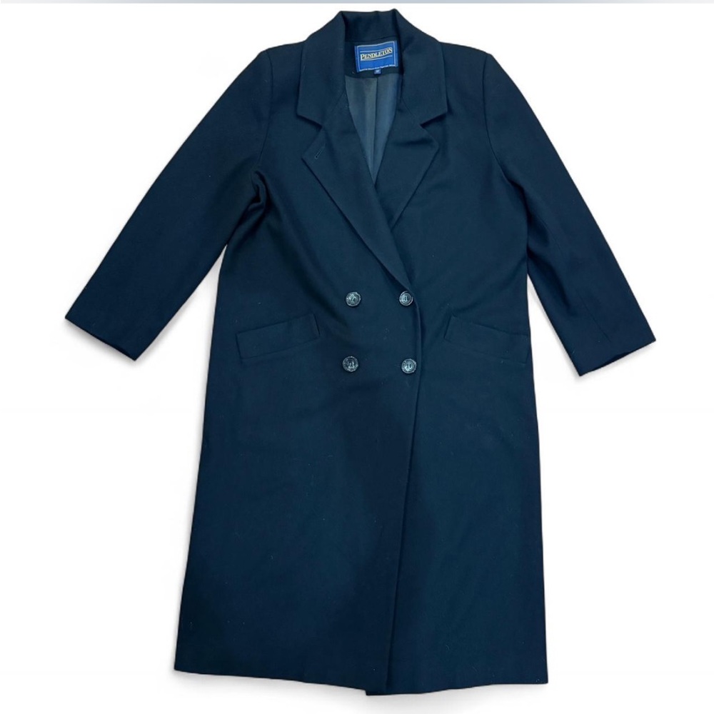 Pendleton Black Wool Double Breasted Coat - image 1